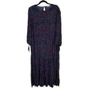 Free Assembly Women’s 3/4 Sleeve Crewneck Tiered Floral Maxi Dress Size XXL GUC